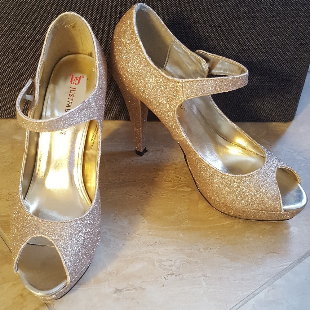 Golden Glitter Heels